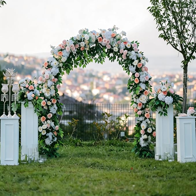 5.25 * 6.56 FT Metal Backdrop Frame Stand, Wedding Decor Flower Arbor Stand, Balloon Arch Backdrop, Golden