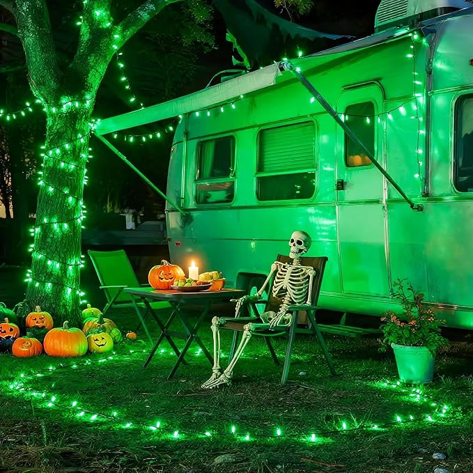 JMEXSUSS 250 LED Green String Lights - 91.5ft Green Christmas Lights Outdoor Waterproof, 8 Lighting Modes, Connectable St. Patricks Day Light for Yard Party Halloween Christmas Decorations