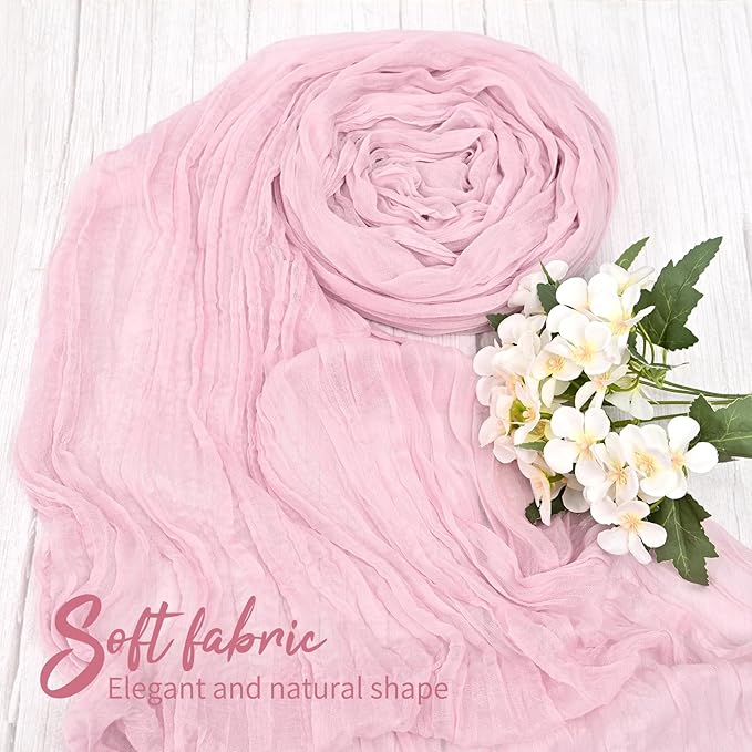 20 Pack Pink Table Runner 10FT Long Cheesecloth Table Runner Cheese Cloth Gauze for Wedding Party Birthday Decoration-Pink