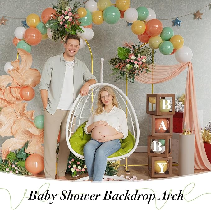 Metal Arch Backdrop Stand Set of 3 (6ft/6.6ft/7.2ft) - Gold Wedding Arch Frame for Ceremony, Birthday, Baby Shower & Party Decor, Ideal for Balloons, Flowers & Photo Shoots Indoor Outdoor