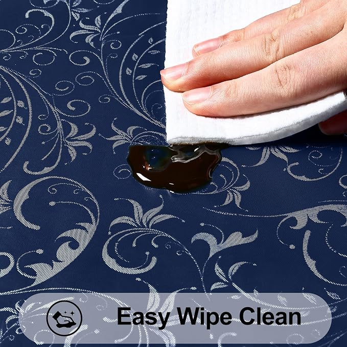 Smiry Rectangle Table Cloth, Waterproof Heavy Duty Vinyl Tablecloths, Wipeable Washable Table Cover for Kitchen and Dining Room (Dark Blue, 60" X 120")