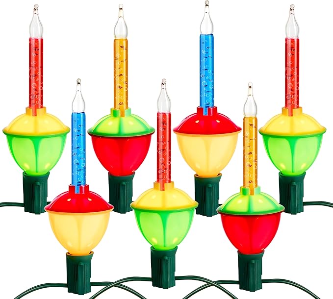 Joiedomi Christmas Bubble String Light - Traditional Bubbles Lights Set 7 Bulbs with 1 Spare Replacement, Old Fashion Vintage Christmas Tree Lighting Decor Holiday Decorations (Multicolor)