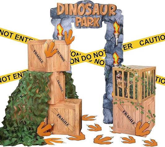 Tinlade 21 Pack Dinosaur Party Decorations Set 12 inch Dinosaur Theme Boxes Animals Decoration Boxes Table Centerpieces for Birthday Supplies Decorations