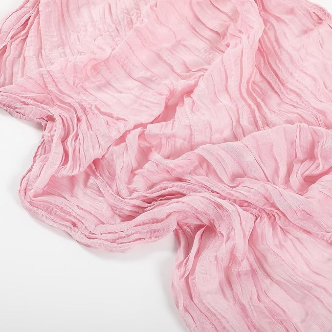 LemonRoad 1 Pcs 20ft Cheesecloth Table Runners Extra Long Boho Rustic Gauze Fabric Cheese Cloth Runner for Wedding Decorations Baby Shower Party Supplies Boho Table Bridal Shower Decor (Dusty Pink)