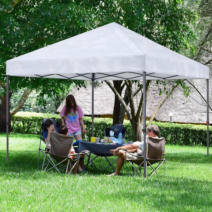 COOSHADE Durable Easy Pop Up Canopy Tent 10x10Ft, with 4 Sandbags(White)