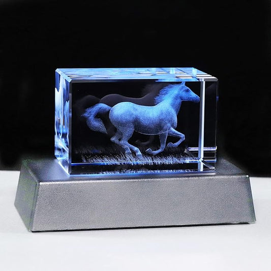 Qianwei Horse Gifts for Girls & Women, 3D Crystal Horse Figurine Decor for Home, Statue Gift for Mother's Day & Birthday