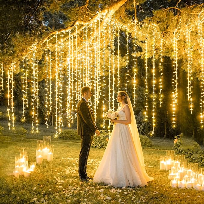 165FT 500 LED Christmas Lights Outdoor Indoor, Connectable Warm White String Lights 8 Modes Clear Wire Waterproof Plug in Twinkle Fairy Light for Classroom Wedding Tree Bedroom Decorations