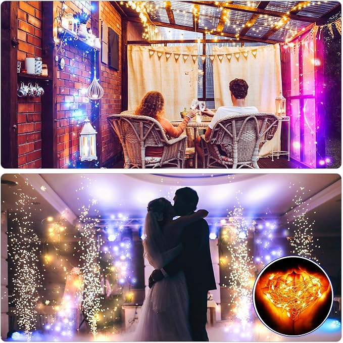Tuanse 20 Pack LED Fairy Lights Colored Battery Operated String 3 Speed Modes 7 ft 20 LED Starry Wedding Decoration Waterproof Wire Twinkle Light for DIY Jar Bedroom Party Supplies (Colorful Color)