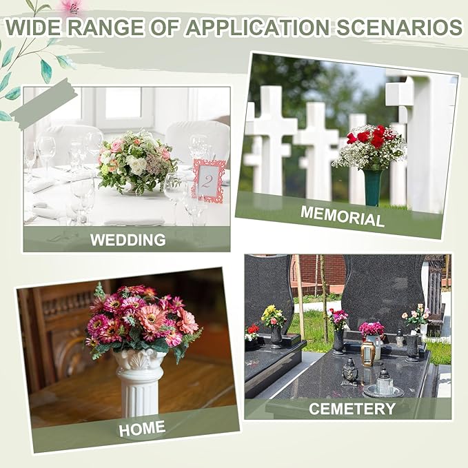 Chunful 6 Pieces Floral Foam Vase Insert 3. 25 x 6 Inch Cemetery Vase Inserts Recycled Floral Foam Cemetery vases for Grave Artificial Flowers Home Florist Headstone Decoration Flower Arrangements