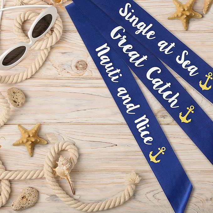 Last Sail Before the Veil” Bachelorette Sashes | 12 Pack | 1 Bride to be Sash and 11 Bride Tribe Sashes with Fun Nautical Phrases