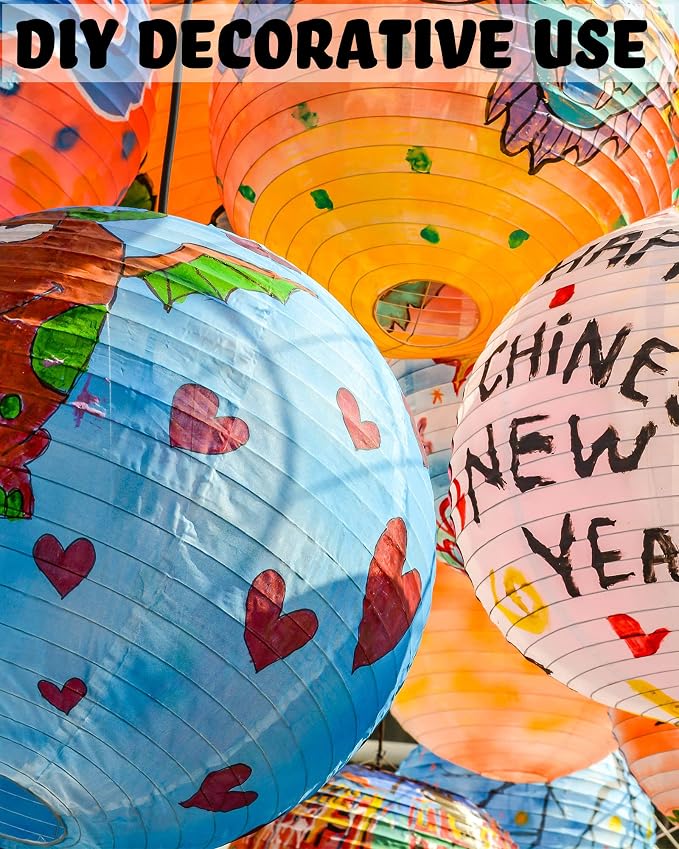 Treela 80 Pcs Paper Lanterns Chinese Japanese Paper Lanterns Classroom Party Decorations Ceiling Hanging Decor for Home Wedding Graduation Party(4'', 6'', 8'', 10'',Multicolor)