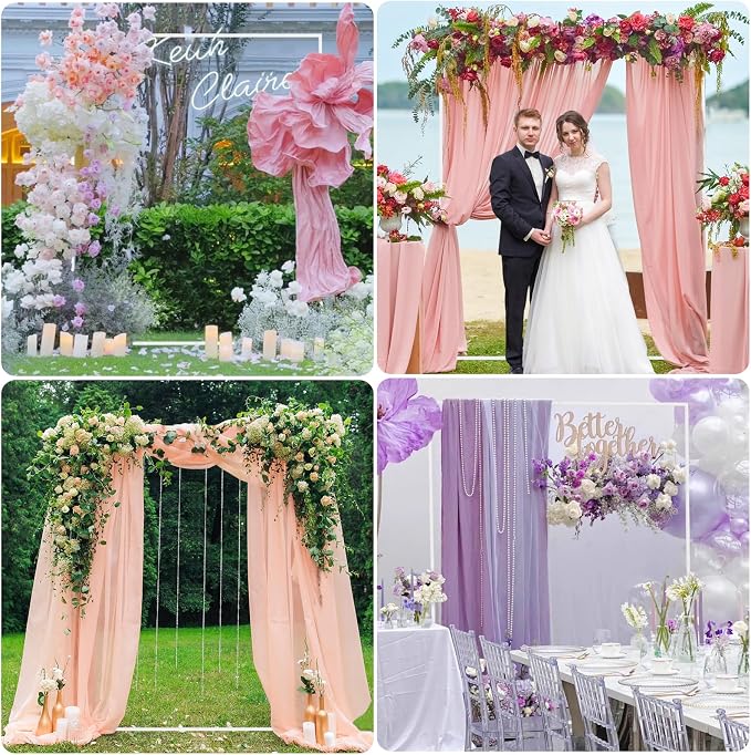 Asee'm 6.6FTx5.2FT White Wedding Arch Backdrop Stand Square Metal Rectangular Arch Frame for Ceremony Party Birthday Bridal Baby Shower Anniversary Arbor Balloon Decoration