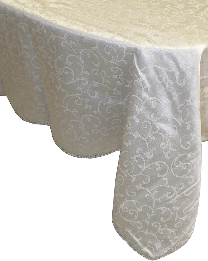 Lenox Opal Innocence 60"x140" Oblong Tablecloth, Platinum