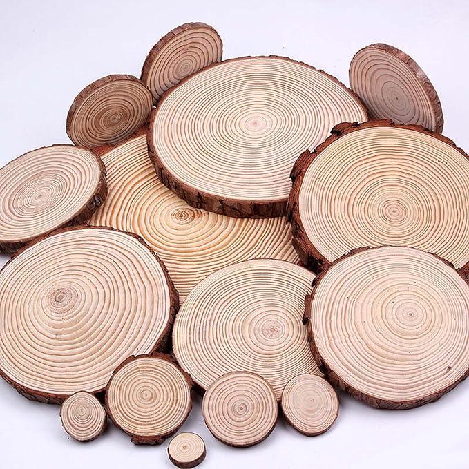 3 Inch Wood Slices Wooden Discs for Crafts, 45 Pcs 2.8-3.1 inches