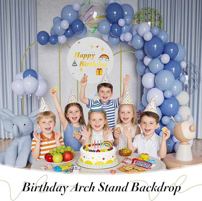 Metal Arch Backdrop Stand Set of 3 (6ft/6.6ft/7.2ft) - Gold Wedding Arch Frame for Ceremony, Birthday, Baby Shower & Party Decor, Ideal for Balloons, Flowers & Photo Shoots Indoor Outdoor