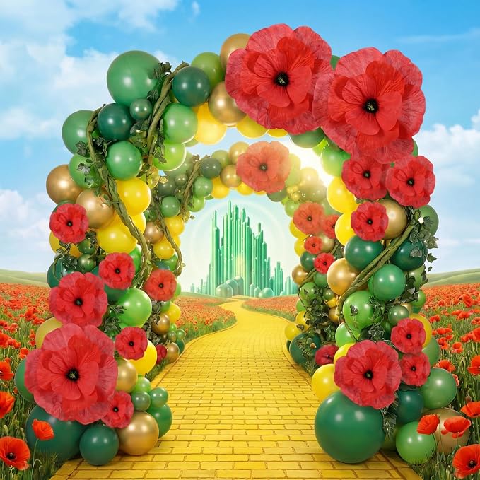 Norme 3 Pcs Giant Artificial Poppy Flowers 12, 16, 20 Inch Large Poppy July of 4th 250th Anniversary Patriotic Petals Giant Red Flowers for Independence Day Memorial Day Arch Decoration, Home Decor