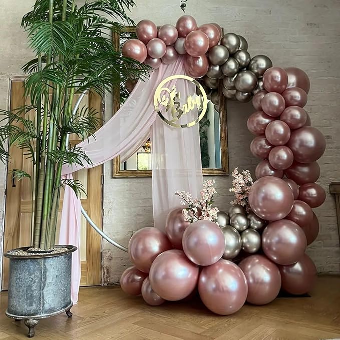 Double Stuffed Pearl Dusty Pink balloons Different Size 115Pcs 5/10/12/18 Inch Pearl Rose Blush Pink Balloon Garland Arch kit for Boho Birthday Wedding Engagement Bridal Baby Shower Party