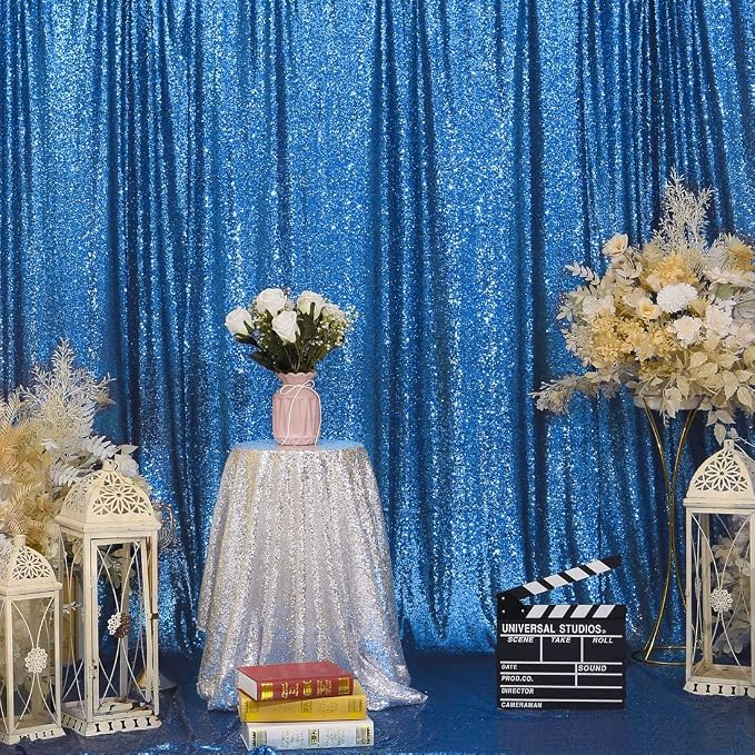 Eternal Beauty Turquoise Sequin Backdrop, 4x7 Ft Glitter Background Curtains for Shimmer Photography Party Wedding Birthday Back Drop Decor