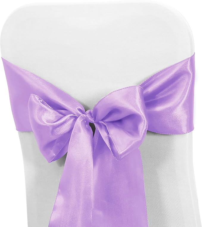 Obstal 10 PCS Satin Chair Sashes Bows for Wedding Reception- Universal Chair Cover Back Tie Supplies for Banquet, Party, Hotel Event Decorations