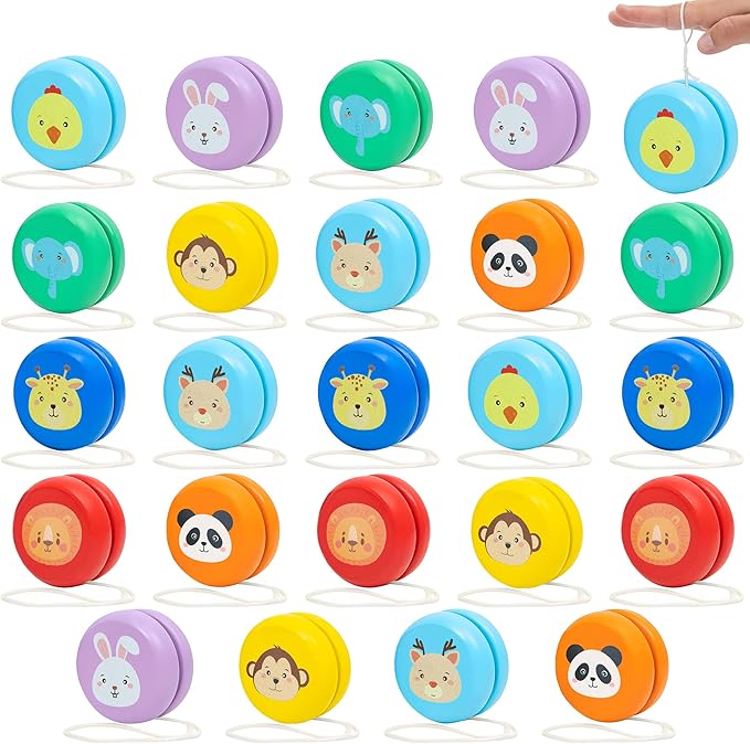 KatchOn, Jungle Animals Yoyos - Pack of 24 | Yoyo Bulk, Pinata Stuffers for Kids, Birthday Party Favors | Yoyo for Kids 8-12, Classroom Prizes, Carnival Prizes, Goodie Bags Stuffers, Bulk Toys