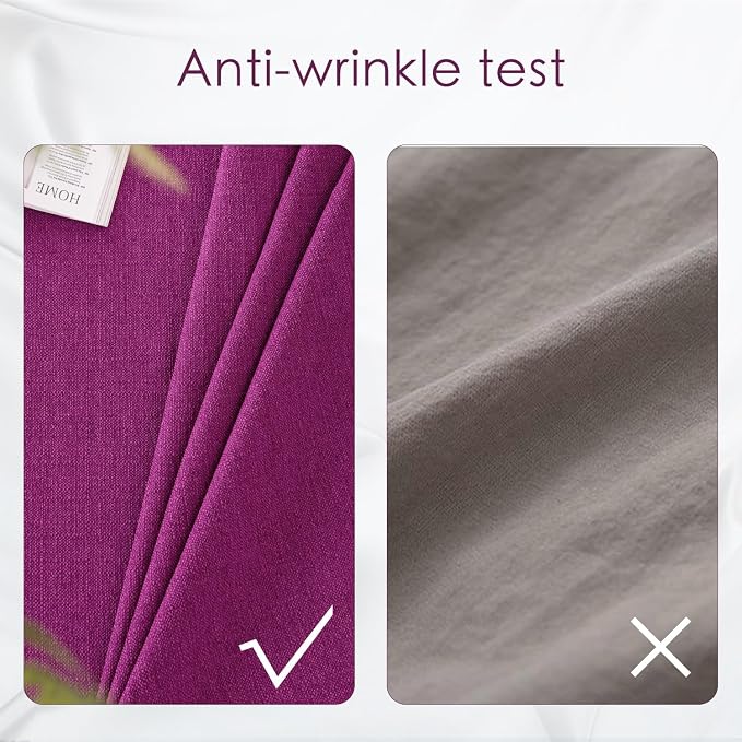 BALCONY & FALCON Square Tablecloth Washable Wrinkle Resistant and Water Proof Table Cloth Decorative Linen Fabric Tablecloths for Dining Parties Kitchen Wedding and Outdoor Use (Purple, 55x55)