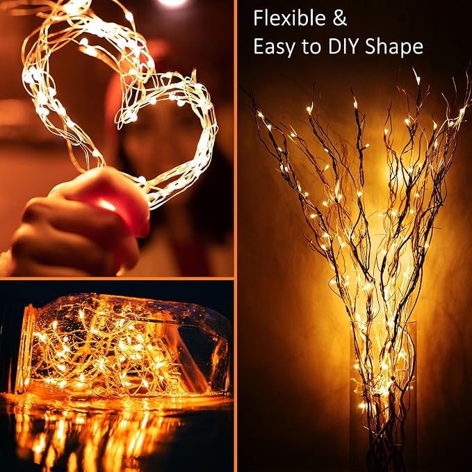 Beieverluck 8 Pack Solar Fairy Lights Outdoor Waterproof 264FT 800 LED Solar String Lights Outside with 8 Modes for Tree Garden Wedding Party Decor, Warm White