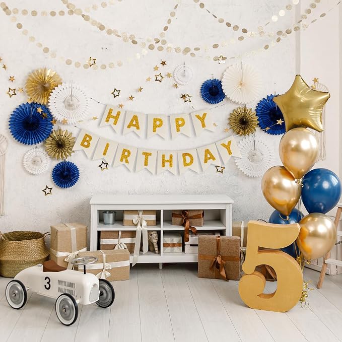 Custom Banner Kit, 28 Burlap Banner with 97 Felt Letters, Make Your Own Diy Customizable Kit for Birthday Wedding Party Decorations