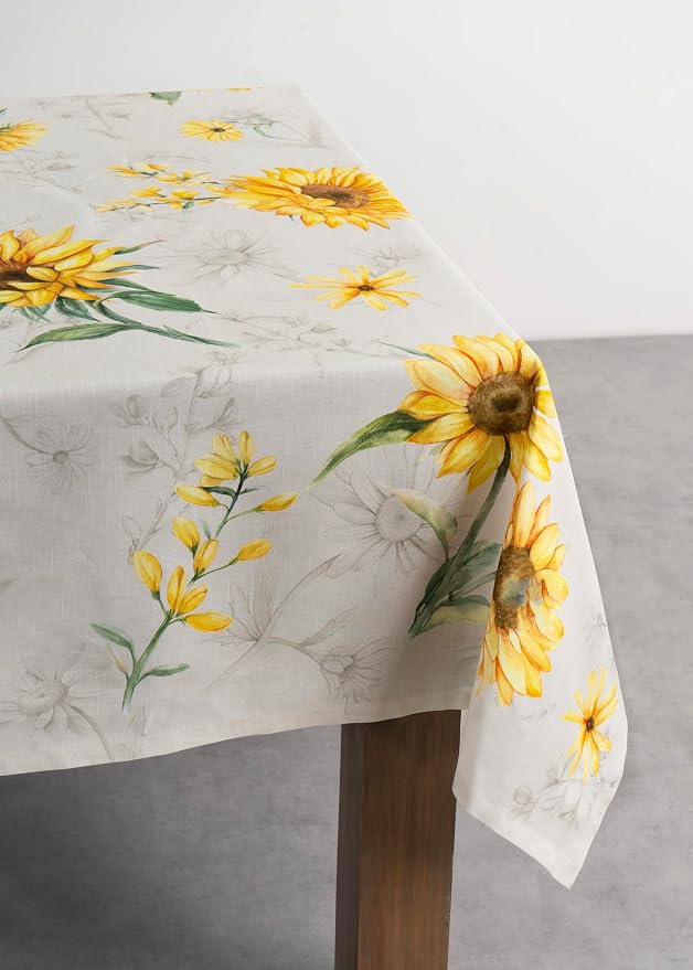 Maison d' Hermine Table Cloth Rectangle Table 100% Cotton 70 x 140 Inches Tablecloth Reusable Decorative for Dining Kitchen Room Farmhouse Party Home Hotel Restaurant Spring Summer - Candice