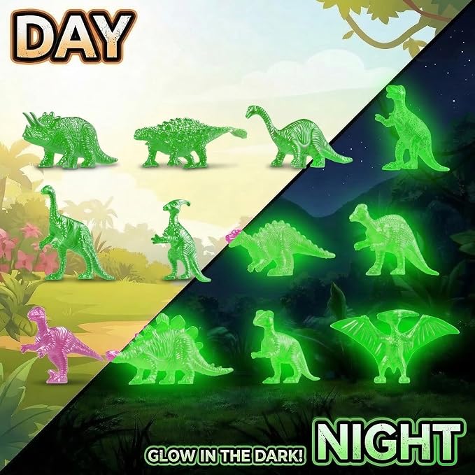 12 Glow in The Dark Dinosaur Eggs, Dig Kit Toys for Kids, Dinosaur Eggs Excavation Kit with Magnifier, Easter Basket Stuffers, STEM Party Favor Gifts for Boys Girls Age 3 4 5 6 7 8 9 10 + Years Old