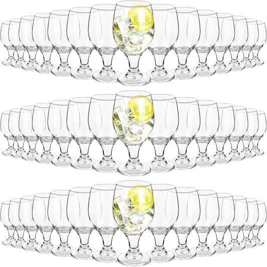 Patelai Set of 48 Water Goblet, 13.5 oz Clear Drinking Glasses Bulk Dishwasher Safe, Stemmed Water Glass for Juice Wine Beer Tea Sangria Cold Beverages, Reusable Glassware for Home Party Restaurant