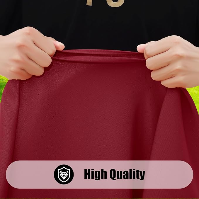 Smiry 4 Pack Rectangle Picnic Table Cloth, Waterproof Elastic Fitted Tablecloths, Washable Polyester Rectangular Patio Table Cover for Camping, Indoor and Outdoor (Wine Red, 30"x72")