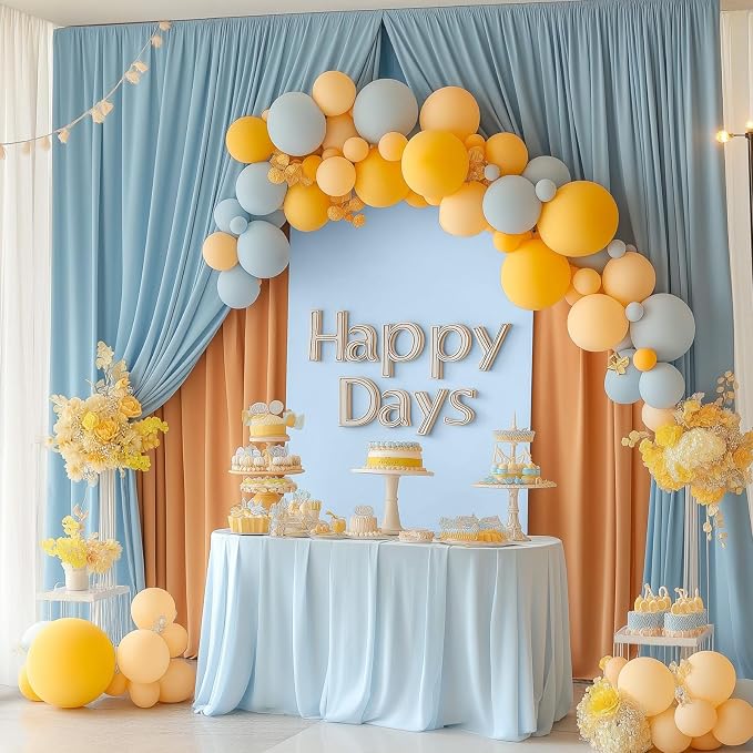 Toolterritary Metal Arch Backdrop Stand and Cover Set, 8FT, 7.2FT Party Backdrop, Easy to Assemble, Backdrop Stand for Parties, Birthday, Baby Shower