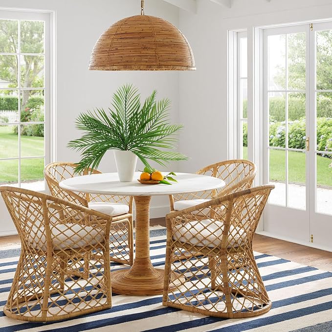RECUTMS Artificial Palm Plant 2Pcs Fake Tropical Greenery Areca Palm Leaves Bush 20Inches Monstera Leaf Tree Branches for Home Office Garden Jungle Hawaiian Beach Party Outdoor Indoor Decor