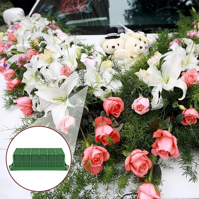 Takytao Floral Foam Cage 6 Pack, Dry Flower Cage Holders, Green Foam Cage Blocks for Fresh Flower Arrangements Decoration, Wedding, Interior and Garden