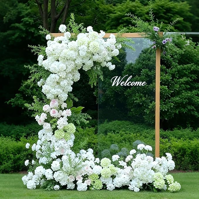 100 Pcs Faux White Hydrangea Artificial Flowers Bulk, Fake Silk Hydrangea Flowers Heads with Stems for Wedding Decorations Garden Party Baby Shower Porch Home Decor Table Centerpieces