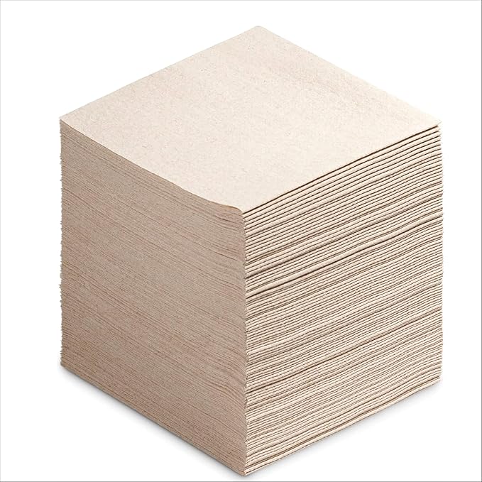 Disposable Cloth-Like Paper Napkins, 200 Pack 13" x 13" Linen-Feel Natural Color Luncheon Napkins For Wedding, Party, Kitchen Or Bathroom
