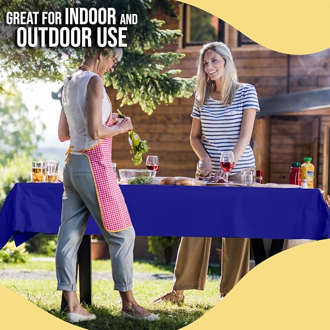 Party Solids 66% Thicker Premium Navy Blue Plastic Table Cover Roll 40" X 300' Table Cloth Plastic Cover Roll Quality Thick Banquet Rolls Disposable Tablecloth Rolls Strong American Based Company