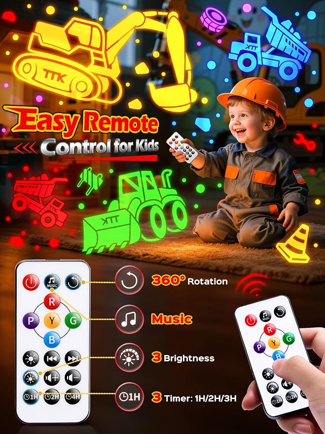 Beast Truck Toys 【15 Sounds & 6 Films】 Dinosaur Toy Trucks for Boys Age 3-7 [31 Colors & Remote Control] Dinosaur Toys for Kids 3-5 Egg Light for Nursery Egg Night Light for Kids Boy Toys for Boys