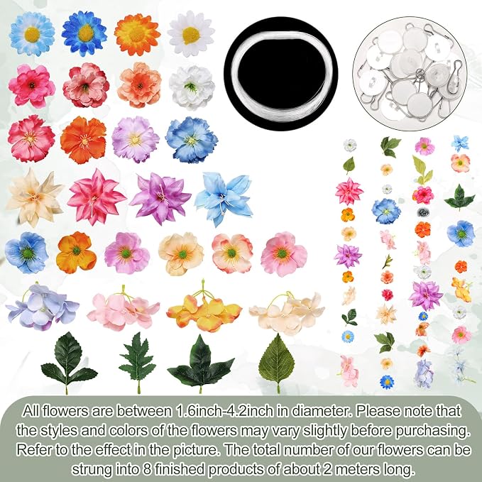 Lyrow 124 Pcs DIY 3D Wildflower Greenery Leaf Hanging Spring Decor Woodland Colorful Floral Wild Flower Floating Decor DIY Wild Flower Plant Theme Birthday Wedding Party Favors Hanging Ceiling Deco
