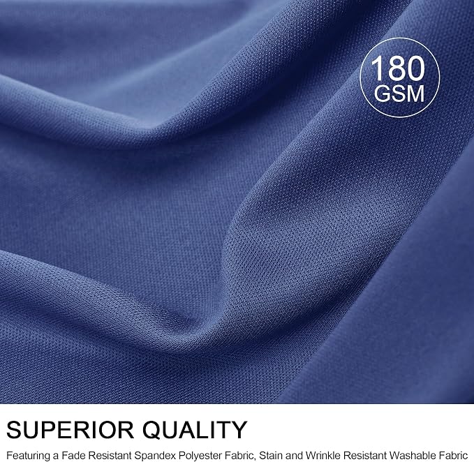 Outpain 8ft Spandex Table Cloth for Standard Folding Tables-6Pack Navy Blue Table Cloth Table Protector for Party, Wedding, Cocktail, Banquet, Festival