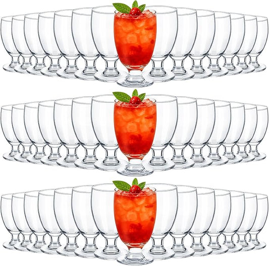 Patelai Set of 48 Water Goblet, 10.5 oz Clear Drinking Glasses Bulk Dishwasher Safe, Stemmed Water Glass for Juice Wine Beer Tea Sangria Cold Beverages, Reusable Glassware for Home Party Restaurant