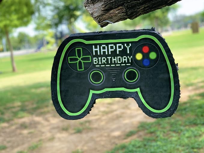 Video Gaming Pinata Controller Set, Great for Gamer Birthday Decorations, Pinatas, Birthday for Boys, Level Up Party Supplies, fits Pinata Stuffers