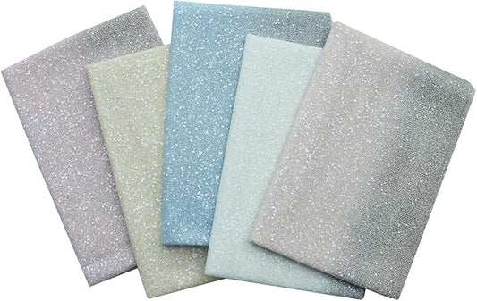 Glitter Tulle Fabric 17.7 Inch by 7 Yards Gradient of 5 colours Fabric Tulle Bolt for Wedding Christmas Decorations DIY White Tutu Baby Shower Table Skirt Ceiling Decor Birthday Party Craft Supplies-2