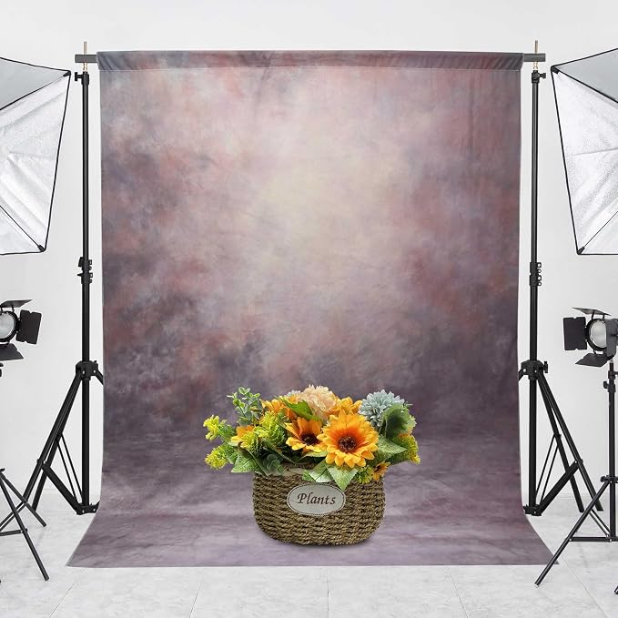 Abstract Professional Photography Backdrop for Portrait Photo Props Booth Background Photoshoot Studio with Polyester Fabric Roller Pocket on Top (8x10,Purple,No Stand)