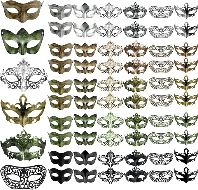 40 Pieces Masquerade Masks Vintage Antique Masks Venetian Party Masks
