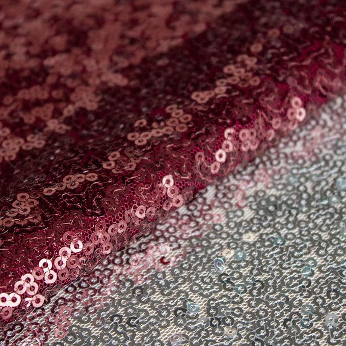 JYFLZQ Burgundy Sequin Table Runner 12" x 72" Pack of 10 Sparkly Burgundy Metallic Table Runner Glitter Sequin Runner for Table Birthday Party Event Decorations