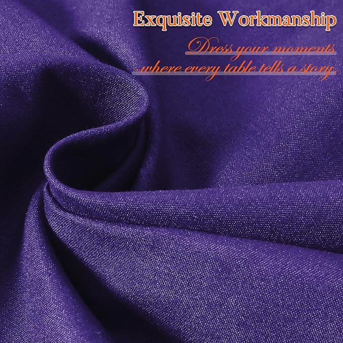 10 Pack Purple Tablecloth 60x126 Inch Purple Table Cloth for 8 Foot Rectangle Tables, Wrinkle Resistant Rectangular Tablecloth Washable Polyester Fabric Table Covers for Party Banquet Wedding Buffet