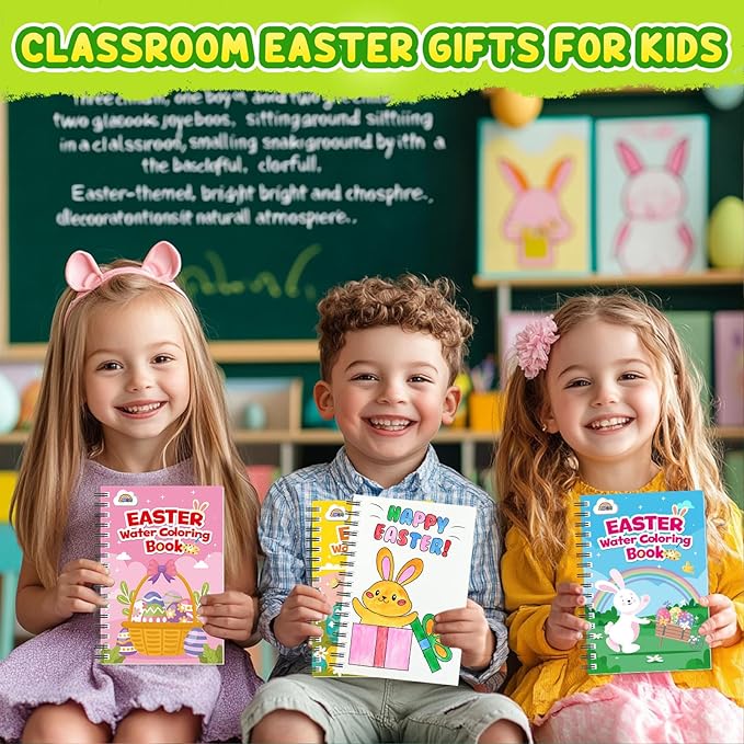 ZMLM Toddler Easter Basket Stuffers - 24 Mini Easter Coloring Books for Kids 4-8, Bulk Easter Gifts for Kids Party Favors,Goodie Bag Stuffers Birthday Return Gifts Prizes