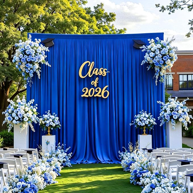 Gallety Royal Blue Backdrop Curtain for Wedding, Polyester Photography Backdrops Curtains - 20FT x 10FT Photobooth Backdrop Curtains for Celebration,Birthday, Formal Dinners,Graduation Decorations