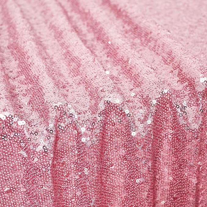 Poise3EHome Fuchsia Pink Sequin Tablecloth 90×132 Inch Rectangle Table Cover for Valentine Birthday Wedding Party Baby Shower Decoration